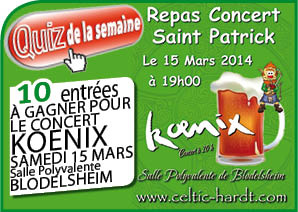 Saint Patrick : concert de Koenix