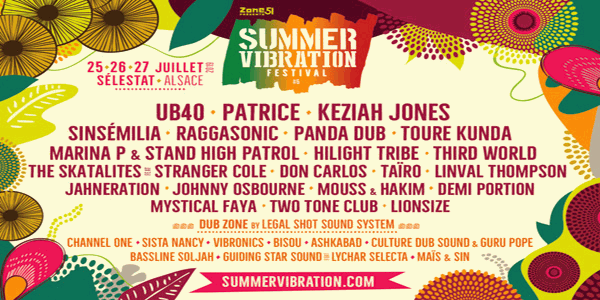 Festival Summer Vibration Reggae à Sélestat avec UB40, Patrice, Keziah Jones, Sinsémilia...
