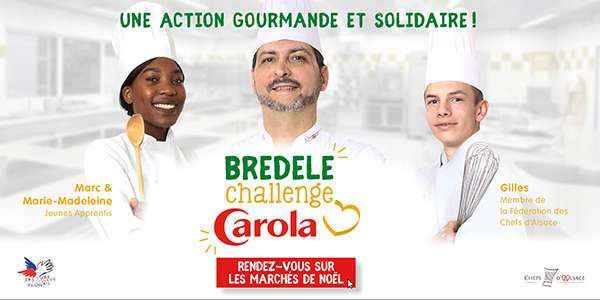 Bredele Challenge de Carola, une action gourmande et solidaire : rendez-vous sur les marchés de Noël. 