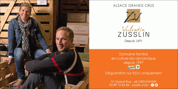 Valentin Zusslin, un domaine familial en culture bio-dynamique depuis 1997, dégustation sur RDV au 57 Grand'Rue 68 Orscwihr. Alsace Grands Crus.