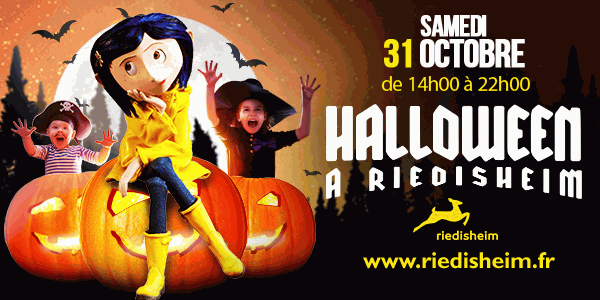 Samedi 31 octobre de 14h à 22h, c'est Halloween à Riedisheim ! Plus d'infos : www.riedisheim.fr 