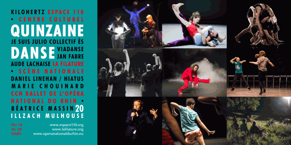 La Quinzaine de la danse à l'Espace 110 à Mulhouse avec de nombreux spectacles à voir, du 10 au 28 mars 2020.