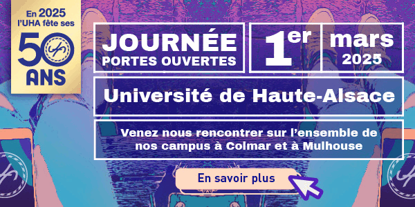 Journée portes ouvertes à l'Université de Haute-Alsace le 1er mars 2025. En savoir plus ici !
