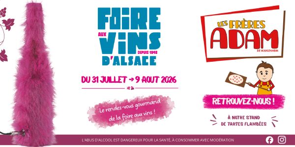 Les frères Adam à la Foire aux Vins d'Alsace du 31 juillet au 9 août avec leurs délicieuses tartes flambées.